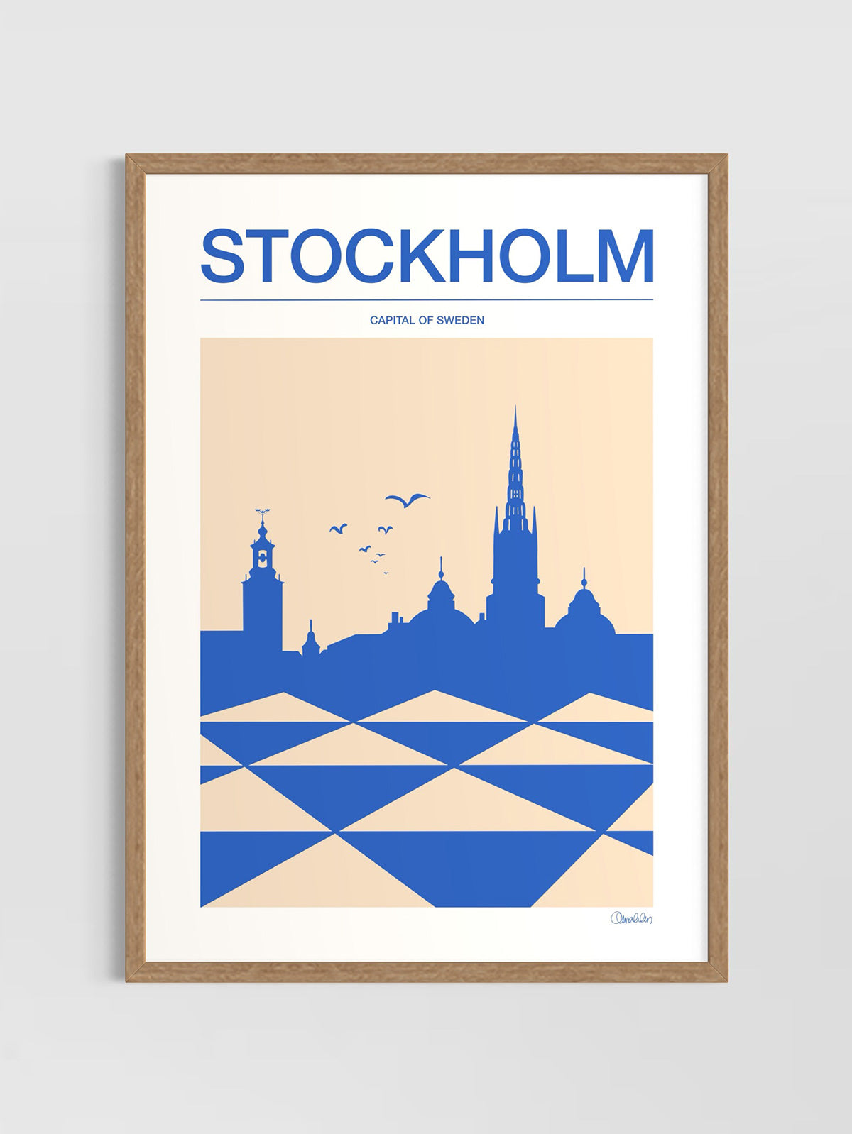 STOCKHOLM Poster - Beige, blå