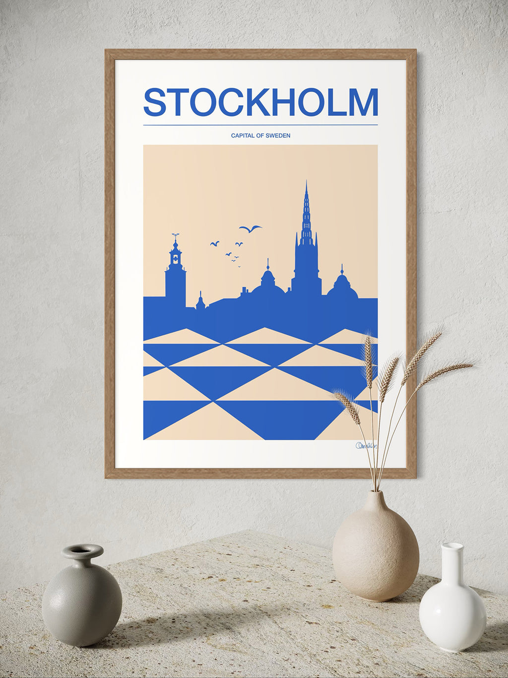STOCKHOLM Poster - Beige, blå