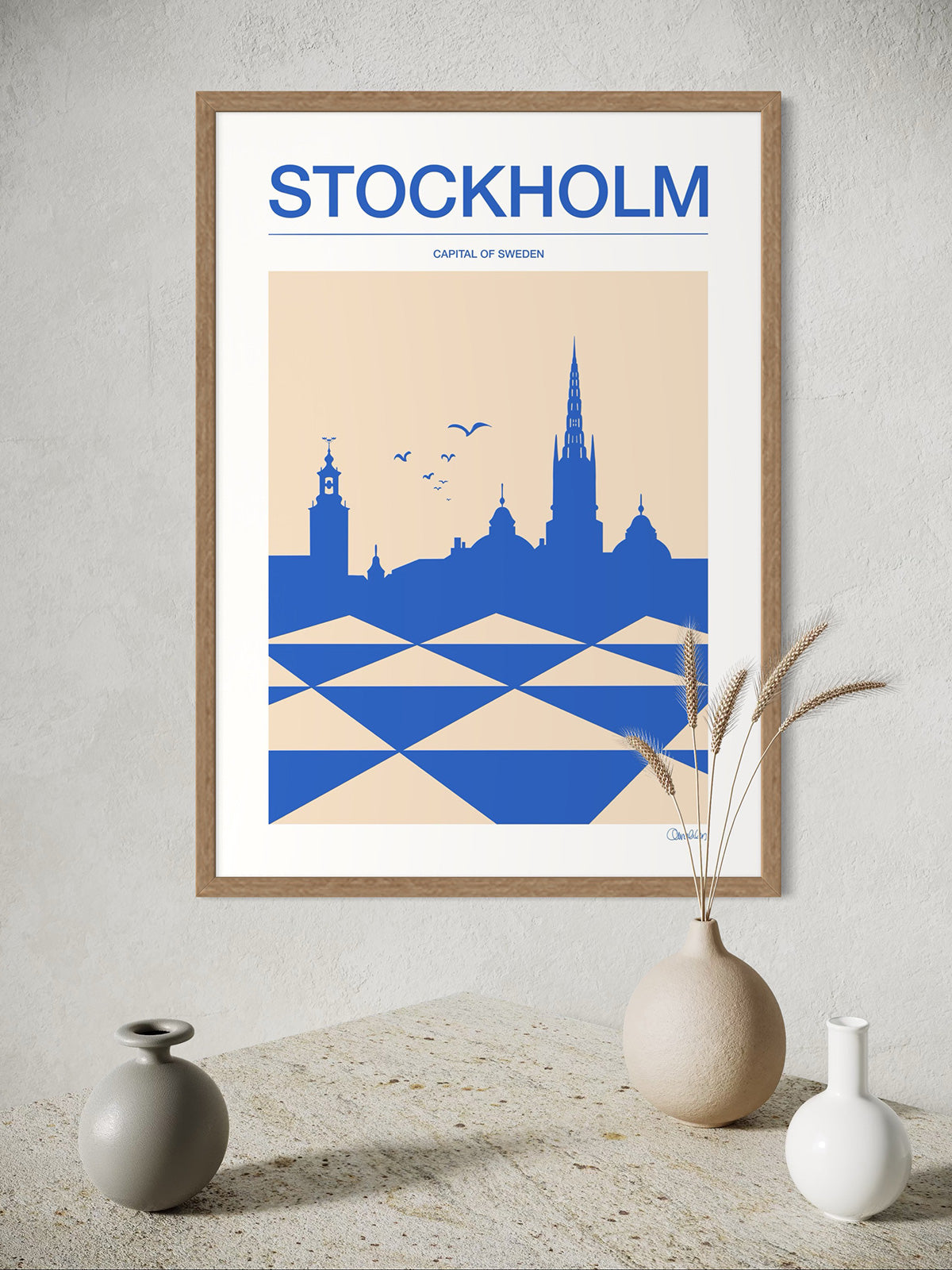 STOCKHOLM Poster - Beige, blå