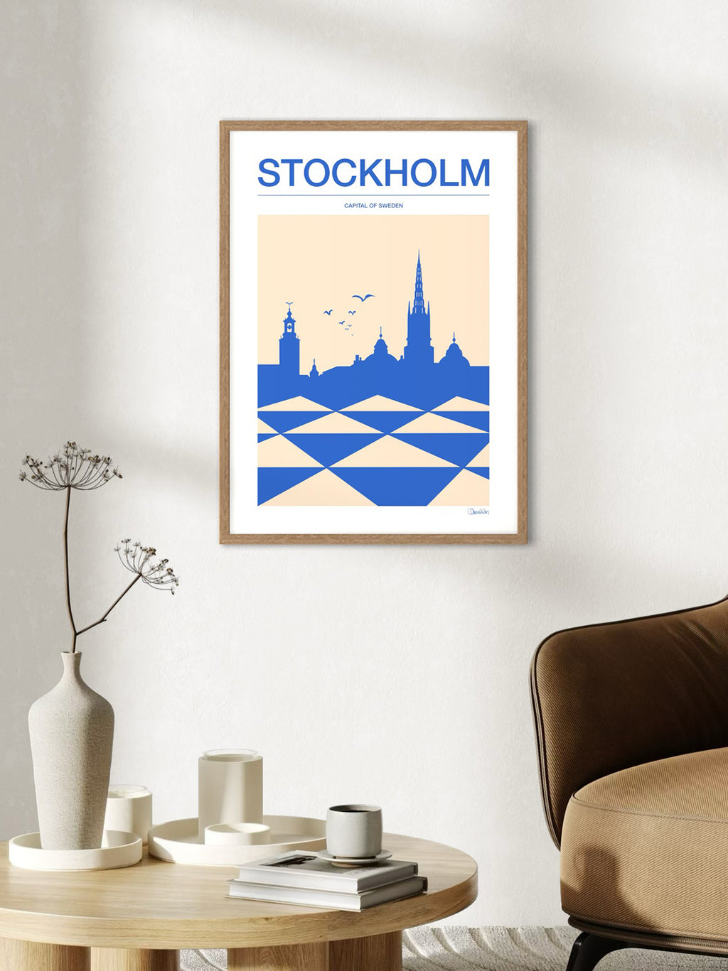 STOCKHOLM Poster - Beige, blå