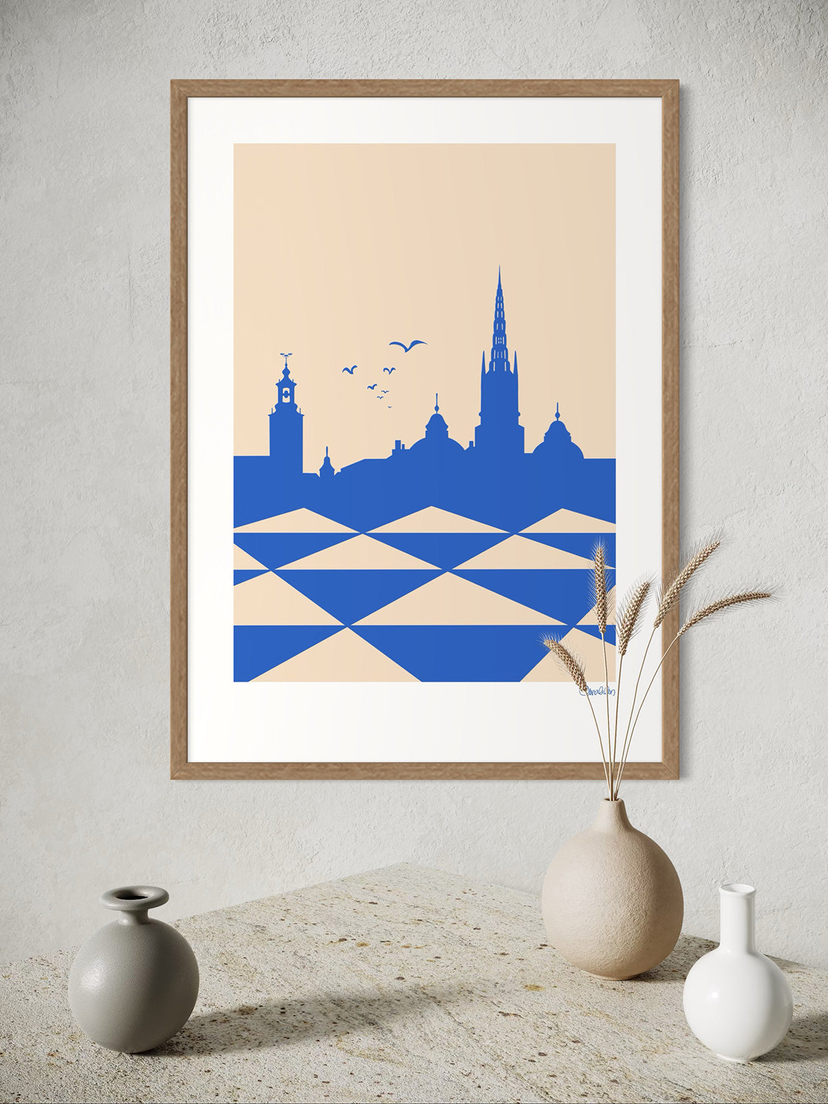 STOCKHOLM Poster - Beige, blå