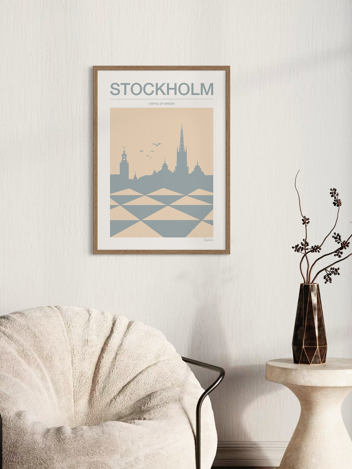 STOCKHOLM Poster - Beige, ljusblå