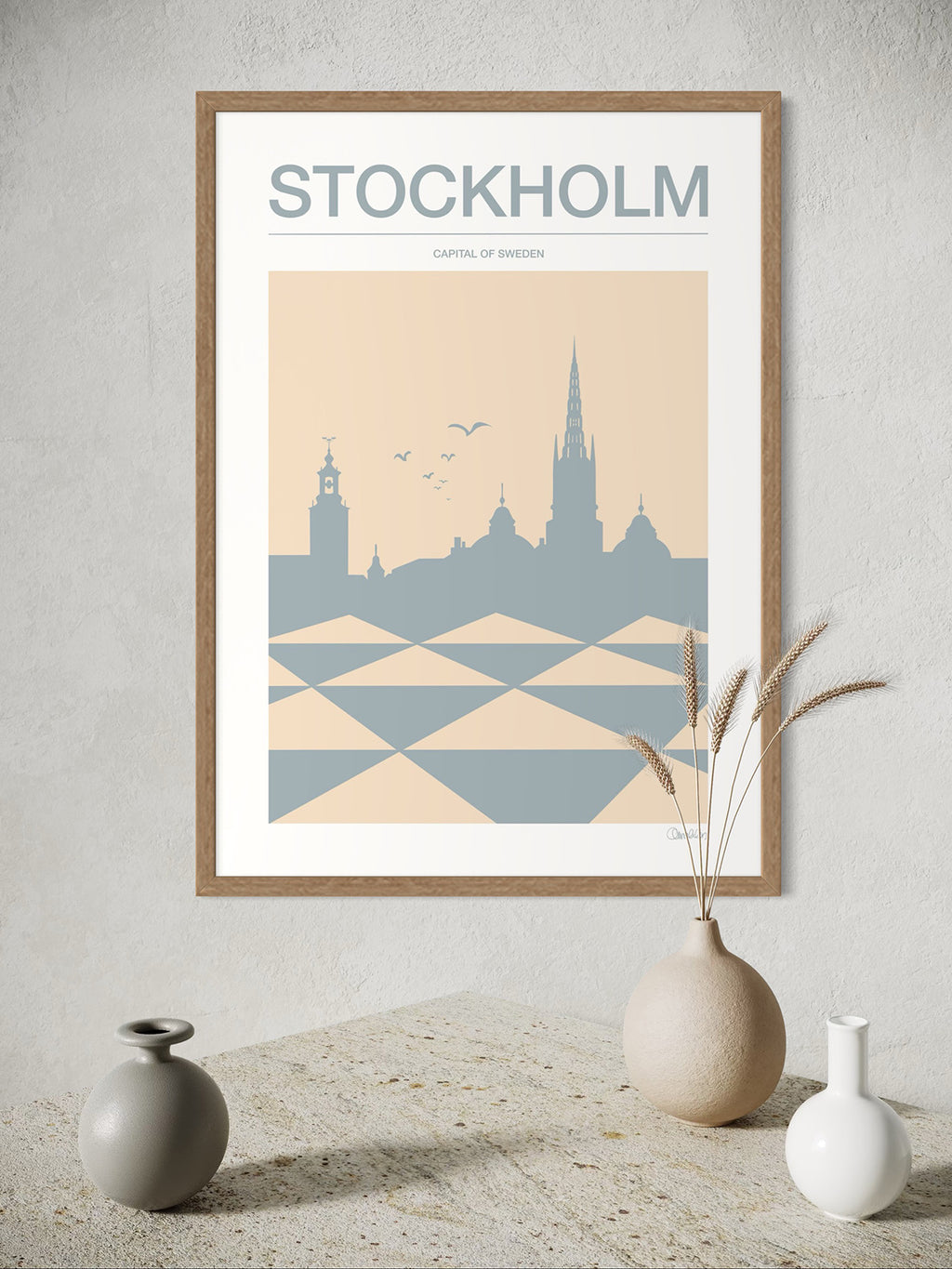 STOCKHOLM Poster - Beige, ljusblå