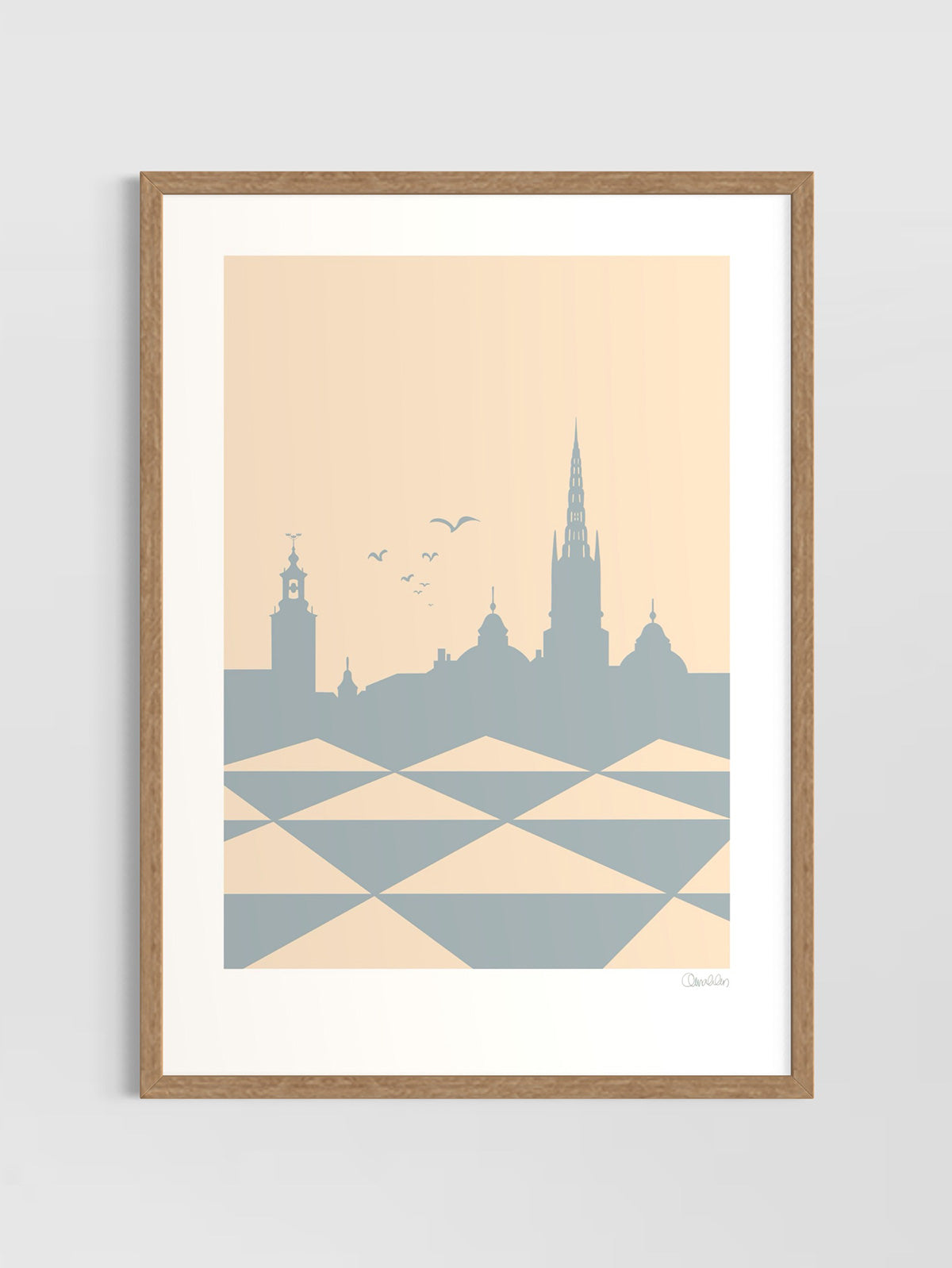 STOCKHOLM Poster - Beige, ljusblå