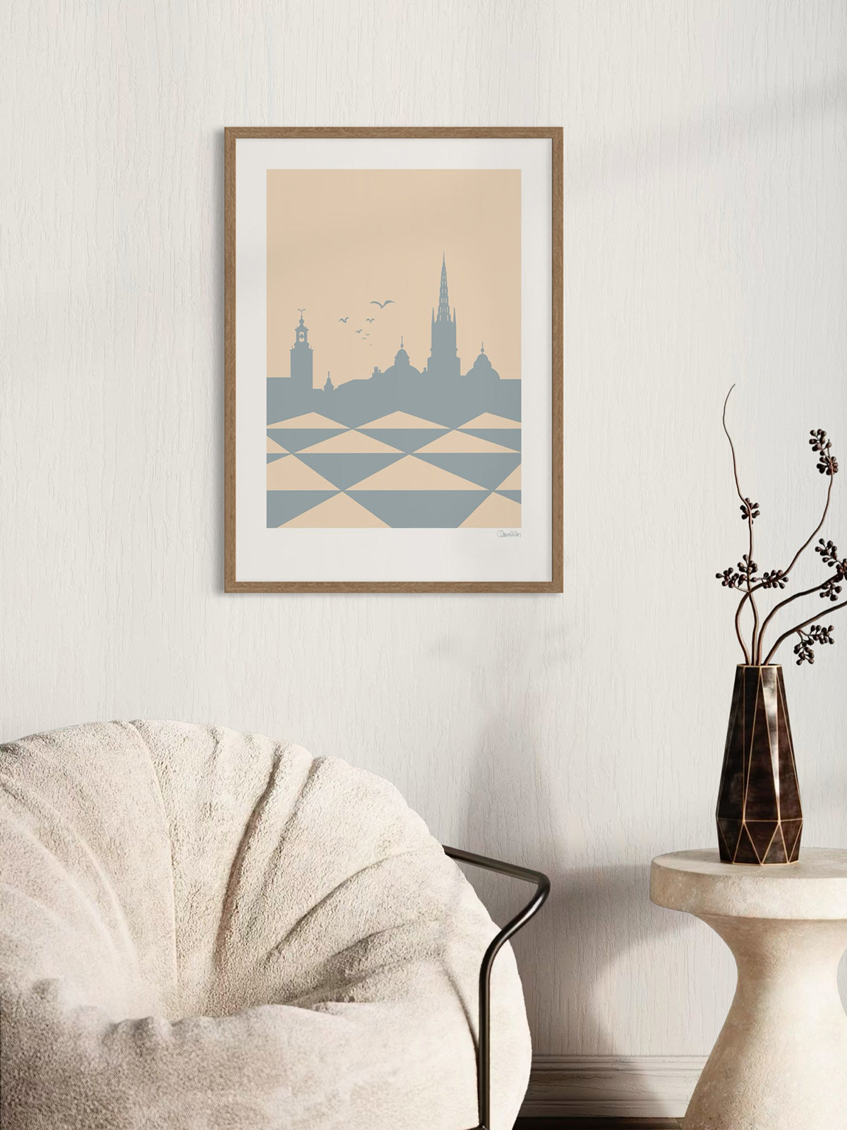 STOCKHOLM Poster - Beige, ljusblå