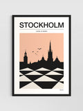 STOCKHOLM Poster - Svart, rosa