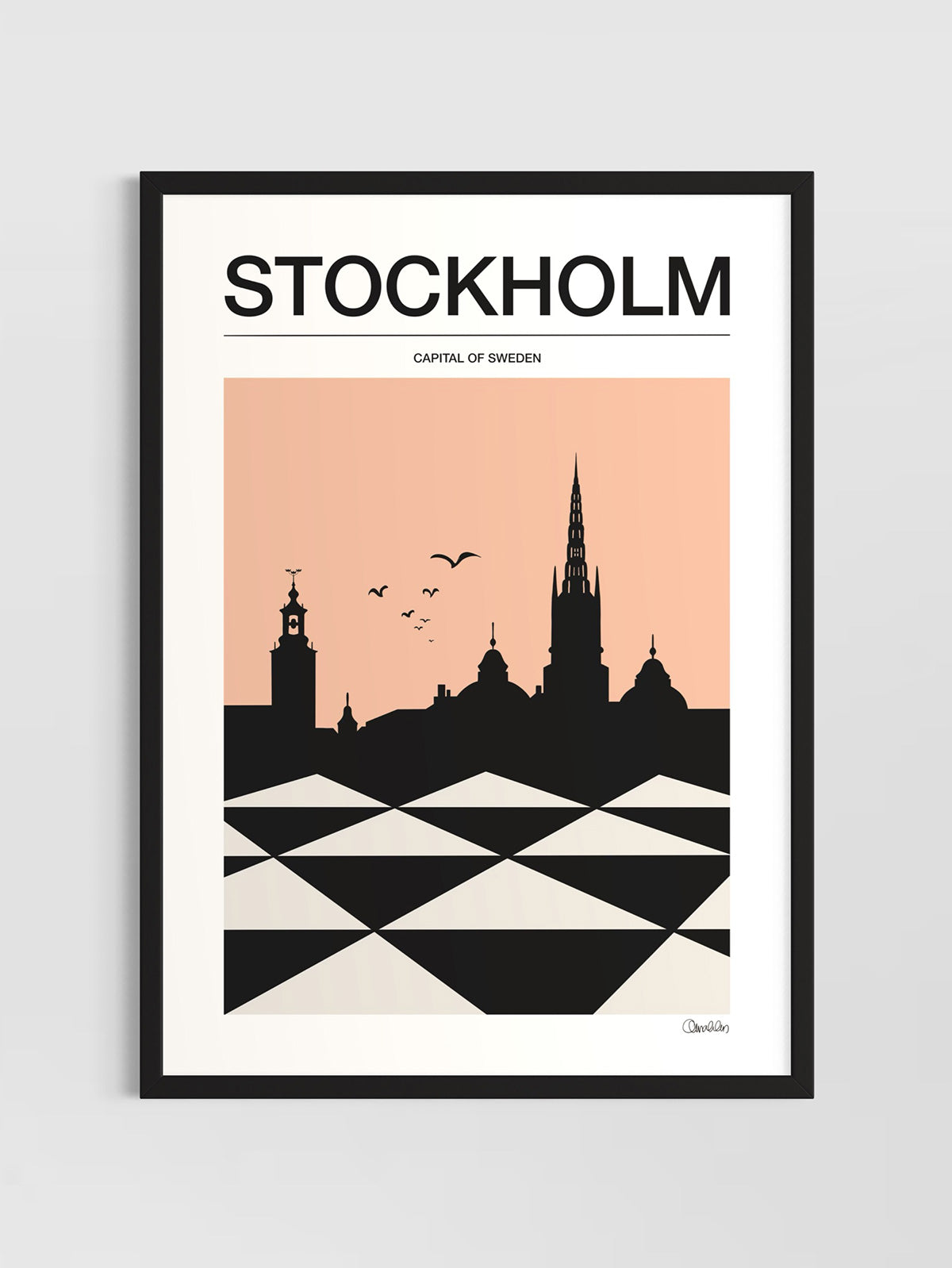 STOCKHOLM Poster - Svart, rosa