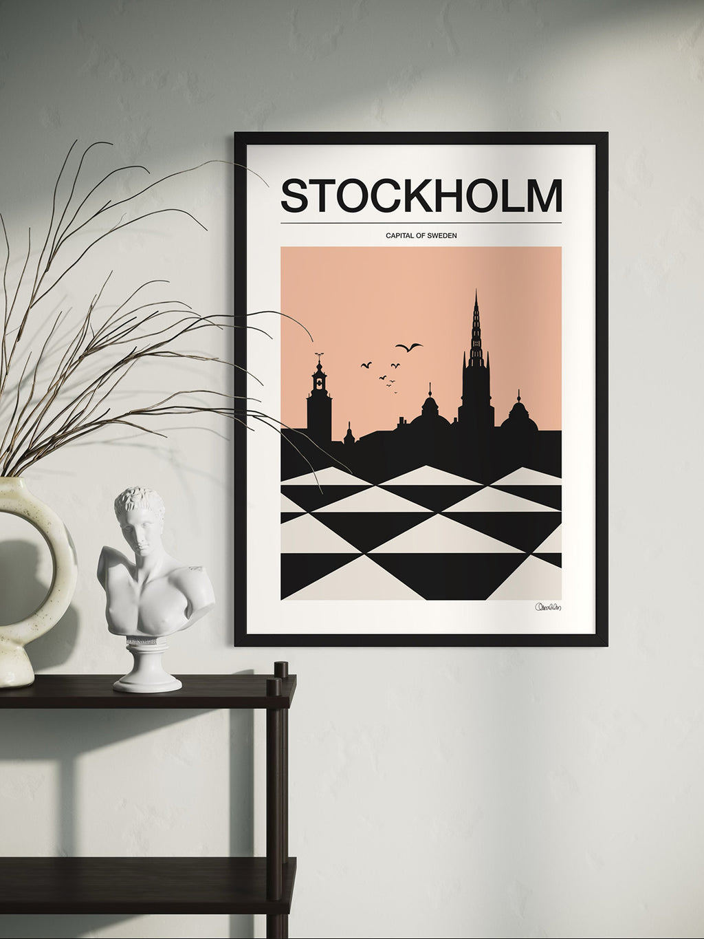 STOCKHOLM Poster - Svart, rosa