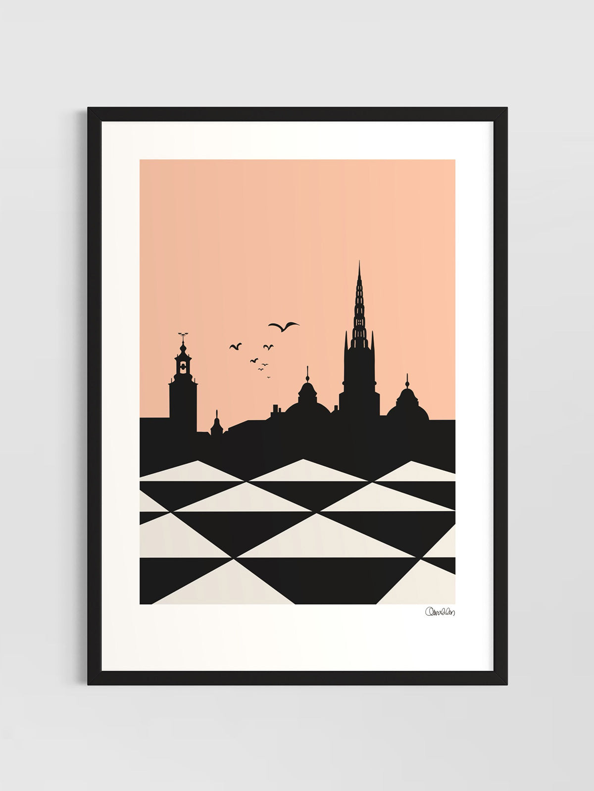 STOCKHOLM Poster - Svart, rosa